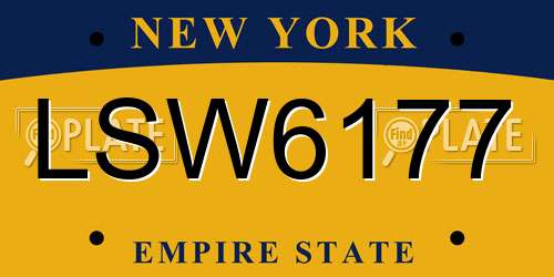 LSW6177 New York License Plate