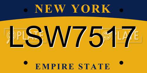 LSW7517 New York License Plate