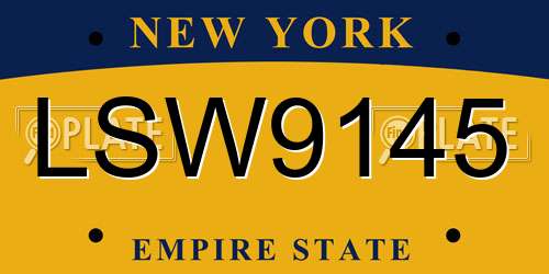 LSW9145 New York License Plate