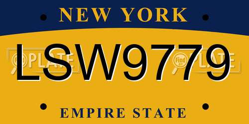 LSW9779 New York License Plate