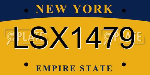 LSX1479 New York License Plate