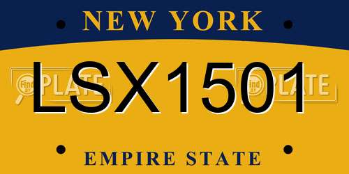 LSX1501 New York License Plate