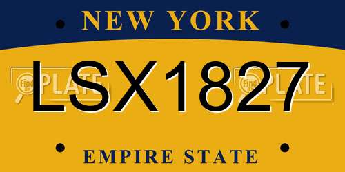 LSX1827 New York License Plate