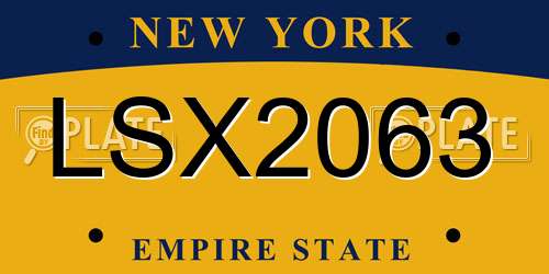 LSX2063 New York License Plate