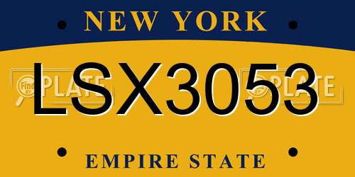 LSX3053 New York License Plate