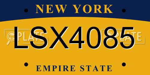 LSX4085 New York License Plate