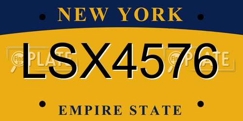 LSX4576 New York License Plate