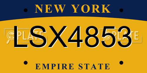 LSX4853 New York License Plate