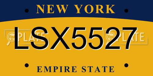 LSX5527 New York License Plate