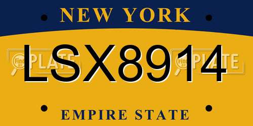 LSX8914 New York License Plate