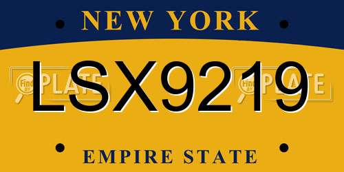 LSX9219 New York License Plate