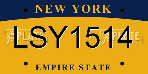 LSY1514 New York License Plate