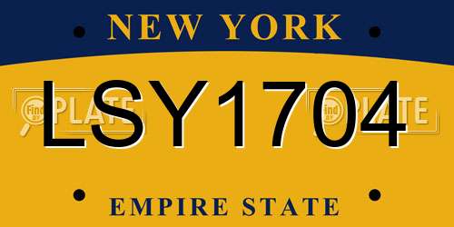 LSY1704 New York License Plate