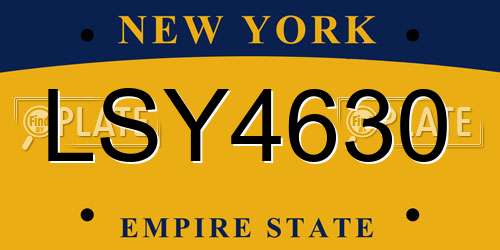 LSY4630 New York License Plate