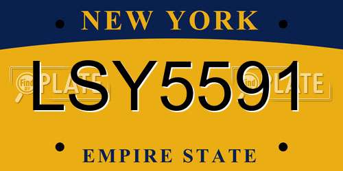 LSY5591 New York License Plate