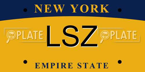 LSZ New York License Plate