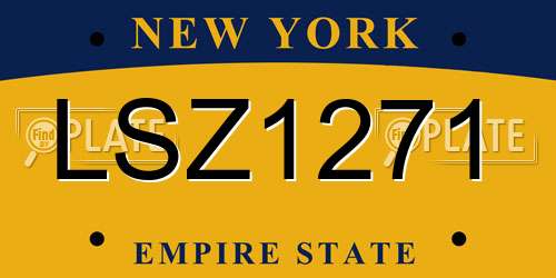 LSZ1271 New York License Plate