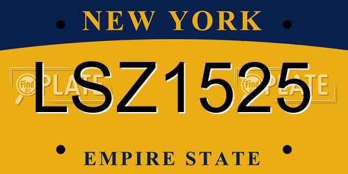 LSZ1525 New York License Plate