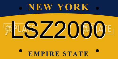LSZ2000 New York License Plate