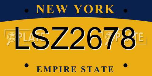 LSZ2678 New York License Plate