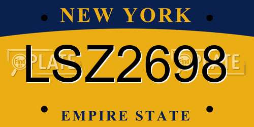 LSZ2698 New York License Plate