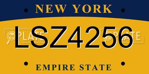 LSZ4256 New York License Plate