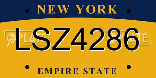 LSZ4286 New York License Plate