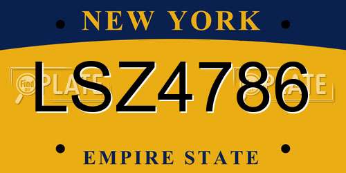 LSZ4786 New York License Plate