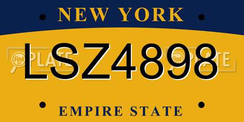 LSZ4898 New York License Plate