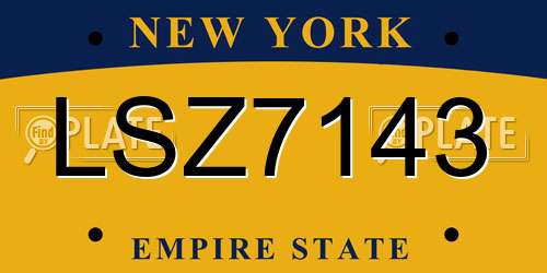 LSZ7143 New York License Plate