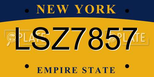 LSZ7857 New York License Plate