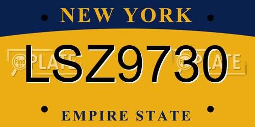 LSZ9730 New York License Plate