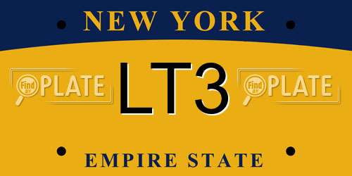 LT3 New York License Plate
