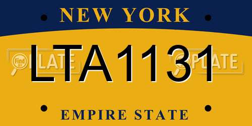 LTA1131 New York License Plate