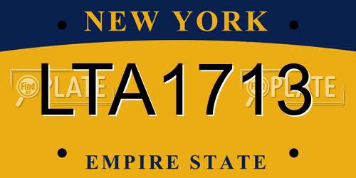 LTA1713 New York License Plate