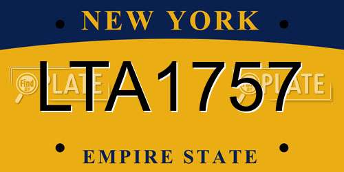 LTA1757 New York License Plate