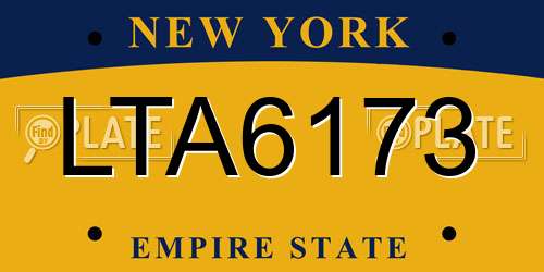 LTA6173 New York License Plate