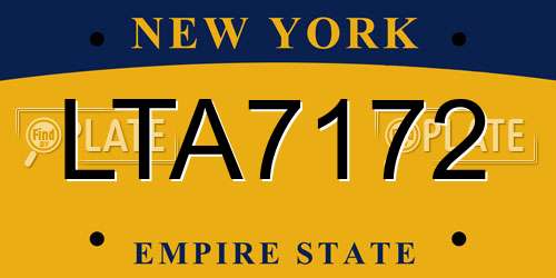 LTA7172 New York License Plate