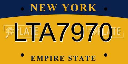 LTA7970 New York License Plate
