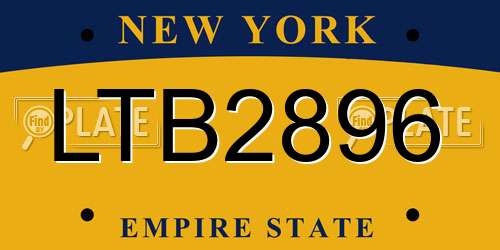 LTB2896 New York License Plate
