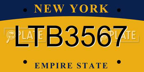 LTB3567 New York License Plate