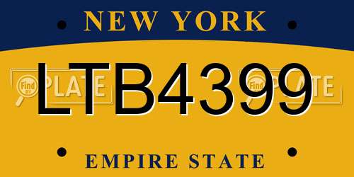 LTB4399 New York License Plate