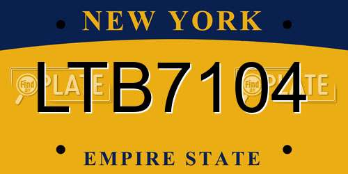 LTB7104 New York License Plate