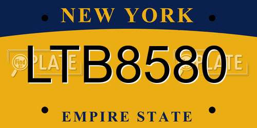 LTB8580 New York License Plate