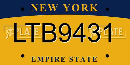 LTB9431 New York License Plate
