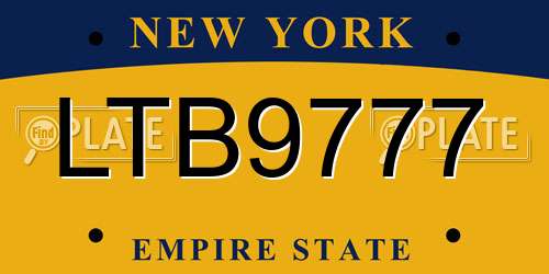 LTB9777 New York License Plate
