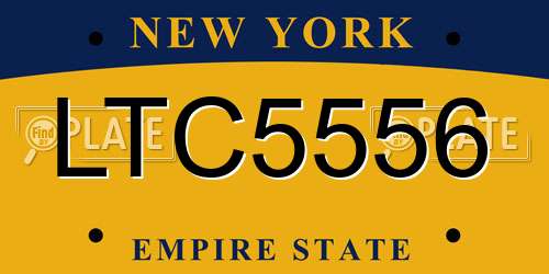 LTC5556 New York License Plate