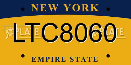 LTC8060 New York License Plate