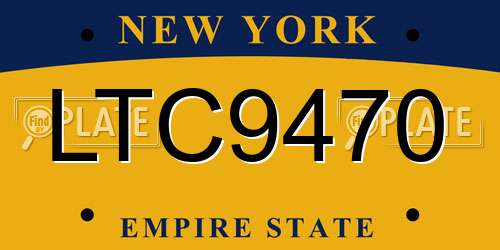 LTC9470 New York License Plate