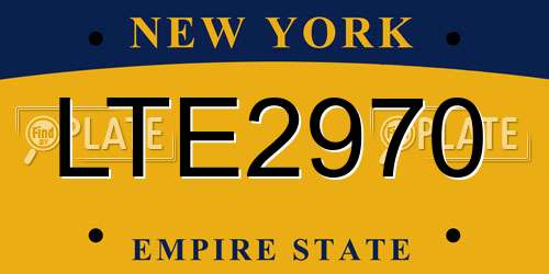 LTE2970 New York License Plate